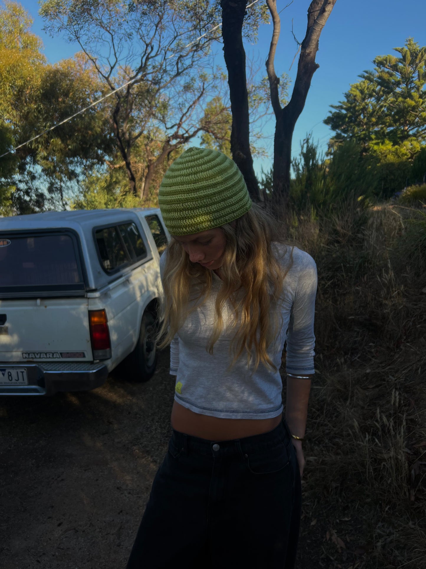 Skull Cap Beanie: Sage